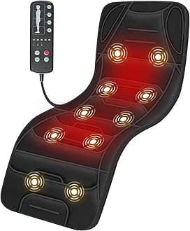 COMFIER Full Body Massage Mat with Heat, 10 Vibration Motors, 4 Heating Zones, 30-Minute Auto Shut-Off, Foldable Relaxation Pad for 3 Adjustable Intensity– Vibration Massage Only
