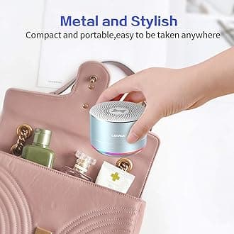 LENRUE Portable Bluetooth Speakers,Wireless Speaker with Clear Sound, Long Playtime, Small Mini Metal Speaker,Christmas Birthday Gifts for Men, Women,Kids(Sky-Blue)