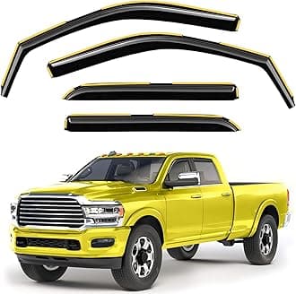 in-Channel Window Rain Guards Fit for Dodge RAM 2500 3500 2019-2026 Crew Cab Extra Durable Window Deflectors Big Horn Vent Visors Vent Shades Truck Window Visor Exterior Car Accessories
