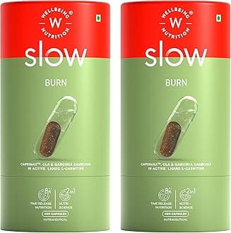 Burn With Capsimax,Garcinia,Chromium & Liquid L-Carnitine|Weight Management Supplement|Metabolically Lean,Helps Reduce Appetite|60 Veg Caps (Pack Of 2),2 Count,60 Capsules