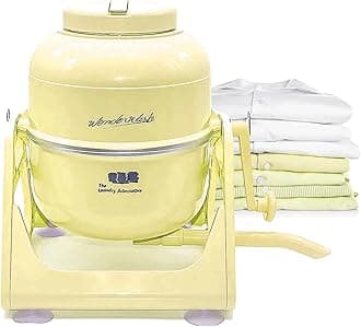WonderWash Portable Washing Machine for Apartment & Tiny Spaces - Manual Hand Clothes Washer with Retro Design - Clean Laundry Anywhere with Our Countertop, Non-Electric, Small Washer - Yellow