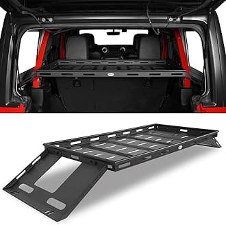 Rear Trunk Cargo Rack Basket Tray for 2007-2026 Jeep Wrangler JK JL 4-Door Hardtops, Sturdy Steel Shelf for Camping Trip Gear