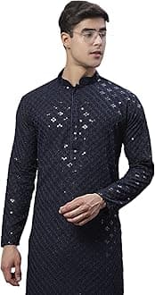 Jompers Men's Chikankari Embroidered and Sequence Kurtas Only