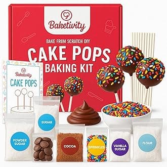 - Baketivity DIY Cake Pop Baking Kit for Kids - Premeasured Ingredients, Decorating Supplies