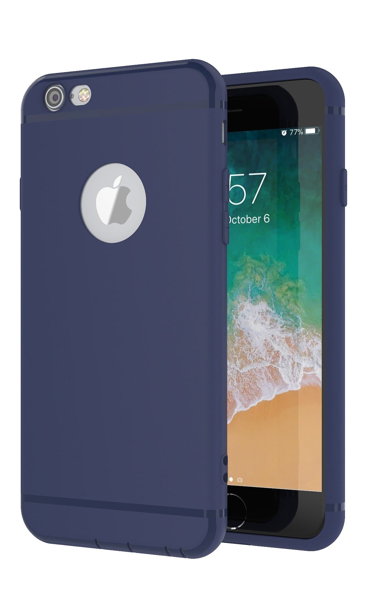 For iPhone 6 Plus / 6s Plus Case Navy Blue Ultra Thin Slim Fit Light Soft Protection TPU Flexible Simple Rubber Matte Silicone Protective Cover For Apple iPhone [ Navy Blue ] + Free Film Screen Protector