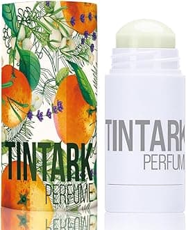Tintark Solid Perfume Stick, Portable Perfumes for Women and Man, Travel Size, Lightly Scented, Vegan Natural & Safe Ingredients, Long Lasting Fresh Sweet Sexy (08 Mandarine Flora)