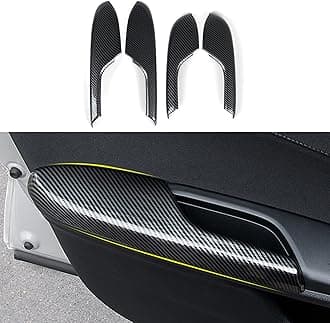 BRMYL Inner Door Armrest Decor Cover Decals for Honda Civic 2016-2021 10th Gen Accessories ABS Carbon Fiber Stickers, NOT for Coupe Model