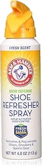 Arm & Hammer Odor Defense Shoe Refresher Spray, Fresh Scent, 4 oz (Pack of 2)
