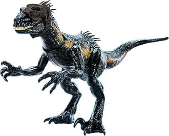 Jurassic World Dinosaur Figure Indoraptor Track N Attack with Tracking Gear & 3 Attack Features, Toy Gift with Physical & Digital Play