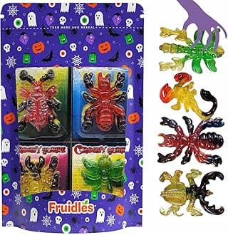 Fruidles Halloween Large Creepy Gummy Candy, Soft Chewy Gummy Candies, 4 Gummies per Pack (48-Gummies)