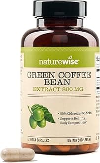 NatureWise Green Coffee Bean Extract 800mg - with 50% Chlorogenic Acids - Support for Weight Goals, Energy, and Antioxidants - Vegan, Non-GMO - 60 Capsules[1-Month Supply]