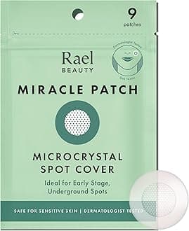 Pimple Patches, Miracle Microcrystal Spot Cover - Hydrocolloid Acne Pimple Patch with Tea Tree Oil, Early Stage Zits and Blemish, Korean Skin Care (9 Count)