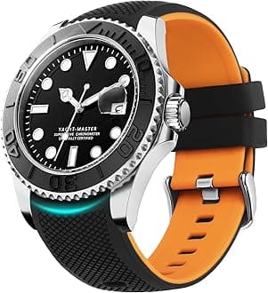 Fullmosa Watch Straps 22mm Silicone Smart Watch Strap No Gaps Compatible with Samsung Galaxy/Garmin for Men, Black/Yellow