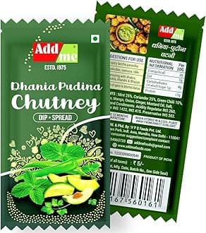 Dhania Pudina chutney 15gm Sachet chotu Pack green hari chatni for bhel pani puri 48 Sachet 720 Grams