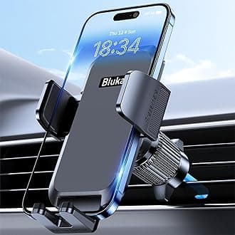Car Phone Holder, Air Vent Car Phone Mount Cradle for 360° Rotation, Upgraded Ultra Stable Hook Clip - One Button Release Function for iPhone, Galaxy All 4.0''-7.0'' Smartphones