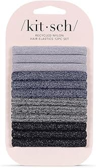 KitschHair Ties for Women - Thick No-Damage Soft Rubber Bands for Hair & Ponytail Holders, Small Ties for Thick Hair (12pcs, Dark)