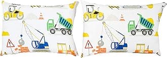 Bloomsbury Mill - Construction Vehicles - Trucks, Diggers & Cranes - Kids Design - Pair of Pillowcases (Extra)