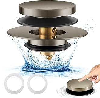 Bathtub Drain Stopper, Uxoz Universal Tub Stopper for Replacing Tip Toe/Trip Lever/Lift&Turn Tub Drain, Bath Tub Drain Stoppers Desiged for 1.5"-1.72" Drain Hole w/3 O-Rings, Brushed Silver