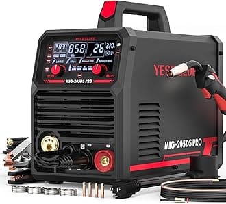 Mig Welder MIG-205 MIG TIG ARC Welding Machine Gas Gasless Welder 110/220V Dual Voltage Mig Welding Machine 3 in 1