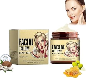 Whipped Beef Tallow and Honey Balm, Beef Tallow for Skin,Beef Tallow Honey Balm, Beef Tallow Moisturiser, Tallow Face Moisturizer, Beef Tallow and Honey Balm for Skin, Beef Tallow Skincare (1PCS)