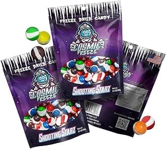 Cosmic Freeze Shooting Starz Dried Candy, Crunchy Dry Candy for Mix-In Snacks Dried, Gluten-Free, Made in USA, 2.4 Oz, 3-pack