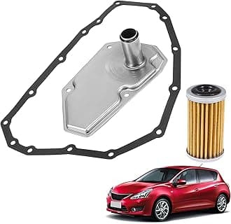 3PCS Transmission Oil Filter & Pan Gasket set Compatible With Nissan Altima Maxima Sentra 33010-JF015 Silver