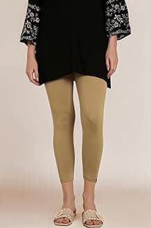 TWIN BIRDS Viscose Elastane Stretch Leggings for Women | Mid Rise Skinny Fit, High Ankle & 7/8 Cropped Length Active Legging