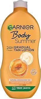 Garnier Summer Body Gradual Tan Moisturiser Deep, For A Radiant Sun Kissed Glow, Suitable For Face & Body, 24 Hour Hydration & A Natural Even Tan, Fast Absorption, Vegan Formula, 400ml