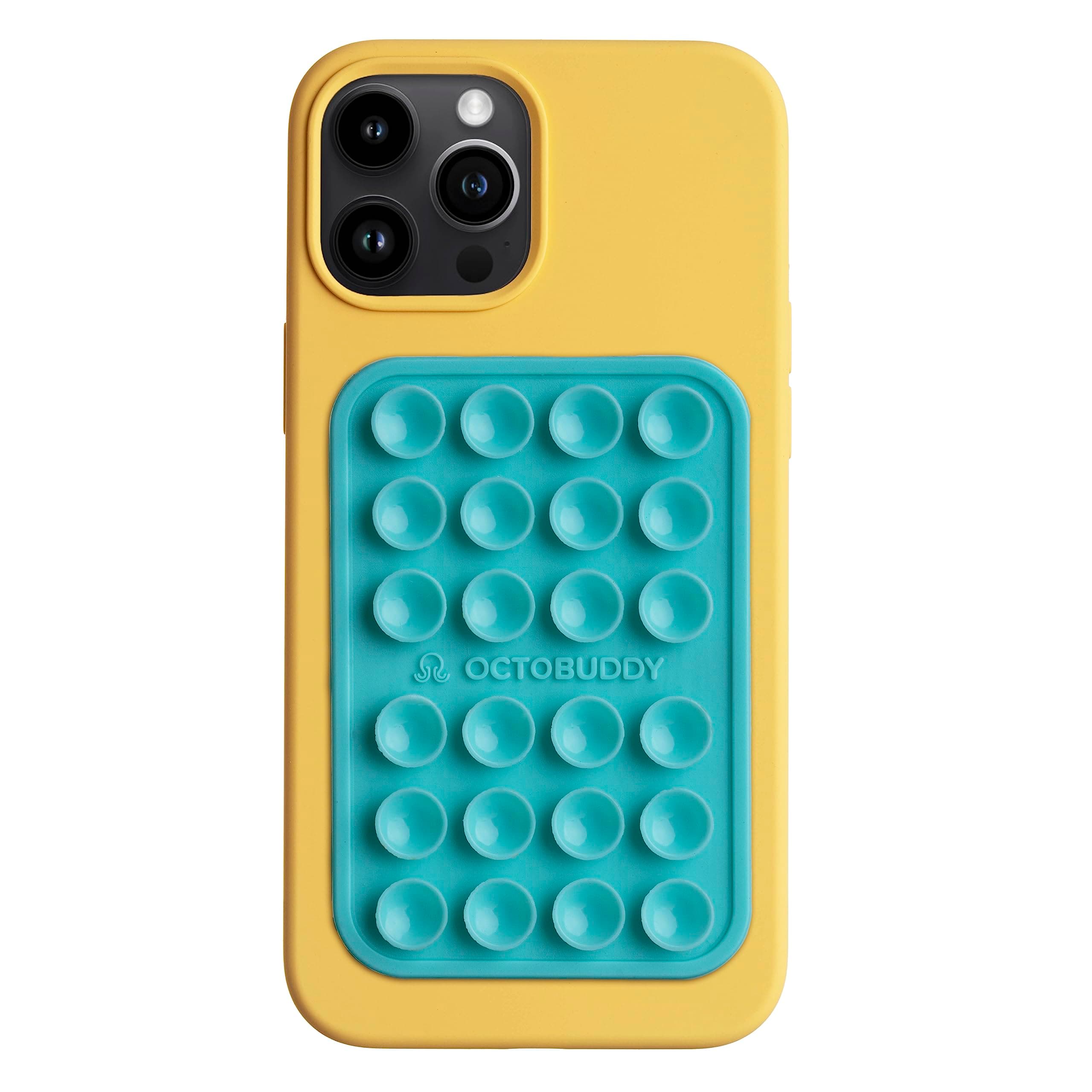 OCTOBUDDY Classic MAX - Silicone Suction Phone Case Adhesive Mount - Hands-Free, Strong Grip Holder for Selfies & Videos - Durable, Easy to Use - 2.6″ x 3.9″, Pastel Turquoise