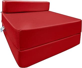 iSTYLE MODE BETTER HOME CHOICE Fold Out Single Futon Sofa Bed Chair, Foldable Z Bed Sofa Mattress Furniture,Ergonomically Designed for Guests, Lightweight (Red)