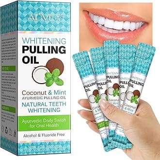 NIKITA.VIVI - 20Pcs Coconut Oil Pulling Whitening Mouthwash Sachets (20x12ml) | Mild Mint & Coconut Oil Pulling for Mouthwash Travel Sachets | Natural Oil Pulling for Teeth Whitening Fresh Breath