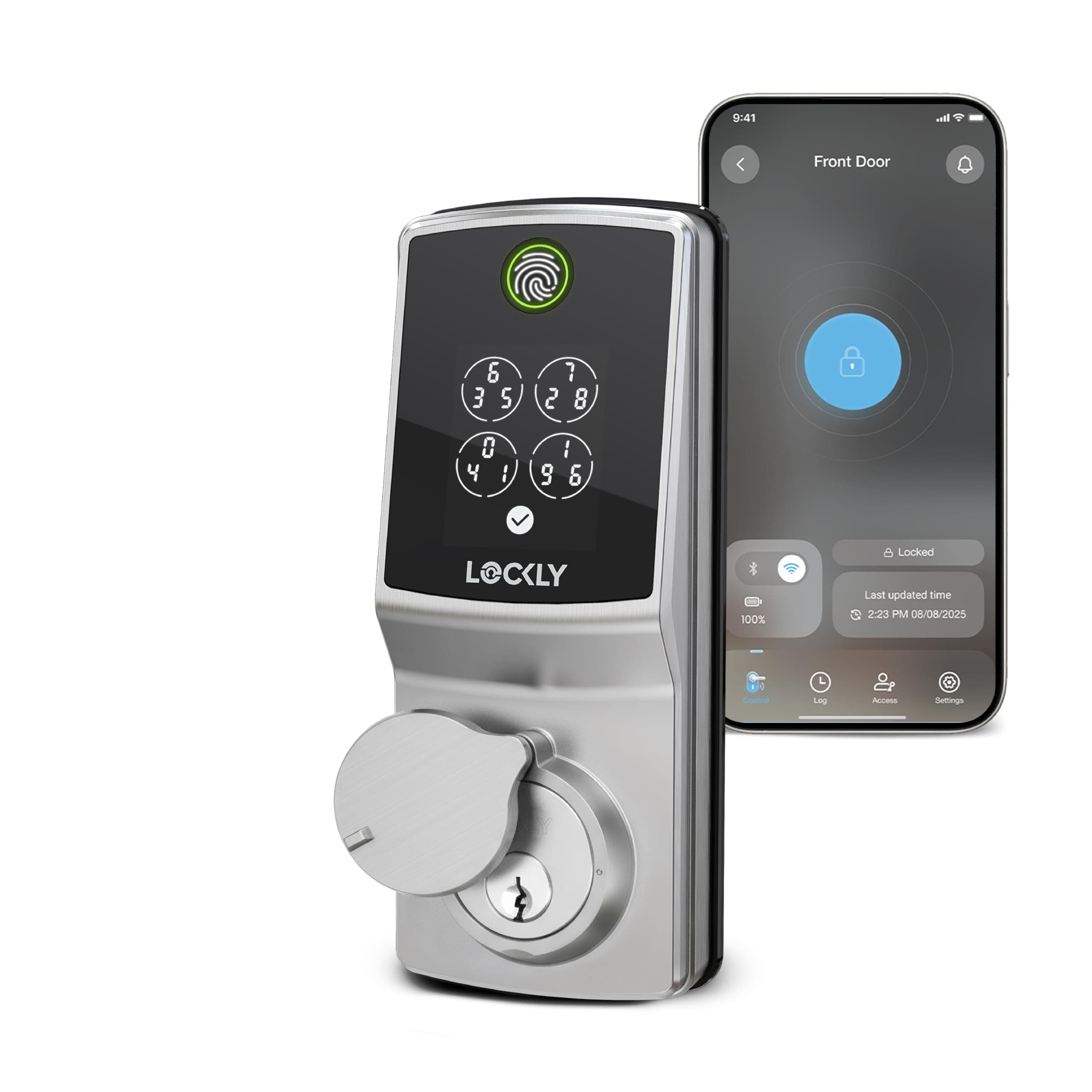 Lockly Secure Pro (Latest Version), Smart Lock with Built-in Wi-Fi, New-Gen Fingerprint Door Lock, Keyless Entry Deadbolt, PIN Genie Keypad, Auto Lock, App Remote Control, Easy Installation