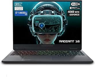 Thunderobot Radiant 16 4060 2.5K Gaming Laptop, 16" WQXGA 240Hz Display, 14th Gen i7-14650HX, GeForce RTX 4060, 64GB DDR5 RAM, 2TB PCIe SSD, RGB Backlit Keyboard, Wi-Fi 6, Win 11, Gray