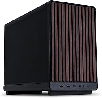 A3-mATX-WD-26.3L Micro Form Factor Chassis-No Fans Included-Supports 360mm AIO-Modularity Design-for M-ATX, ITX Motherboard-DAN Cases Collaboration-Wood Front Panel-Black (A3X-WD)