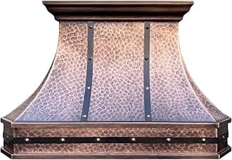 SINDA Classic 16 Gauge Solid Copper Kitchen Range Hood with High Airflow Centrifugal Blower, Stainless Steal Vent with Liner and Internal Motor, Baffle Filter, 48"W x 39"H, Island Mount, H3STRLCI4839