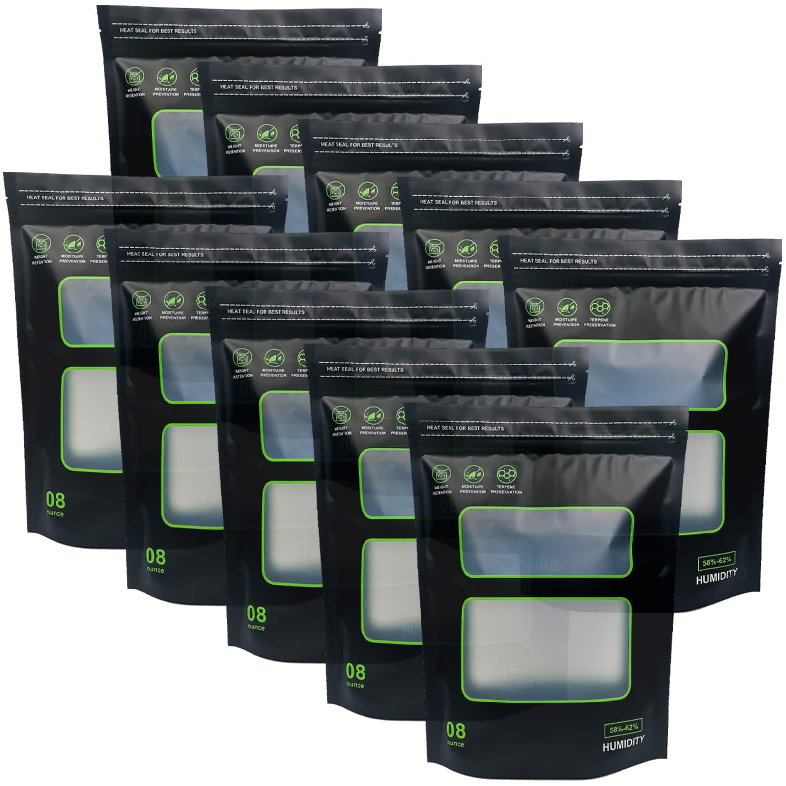 10 Pcs 2/1 LB Lock & Seal Storage & Curing Bags 8oz (10)