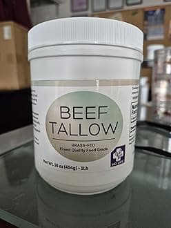 MD. Life Beef Tallow for Cooking - Food Grade Grass Fed Beef Tallow for Cooking Oil Replacement - 16 Onces - Pasture Raised Keto Friendly Beef Tallow- Used to Make Candles & Soap