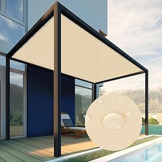 Patio Paradise 8' x 28' Waterproof Sun Shade Sail Rectangle Shade Cloth with Grommets, 260 GSM Patio Canopy Awning 95% UV Block for Backyard Deck Pergola Replacement Cover, Beige, Customized