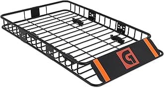 Euker 46 x 36 x 5 Inch Roof Rack Cargo Carrier, 200LB Heavy Duty Universal Roof Rack Basket, Car Top Luggage Holder Carrier Basket for Cars & SUVs, Truck or RV Camping Storage Steel Construction