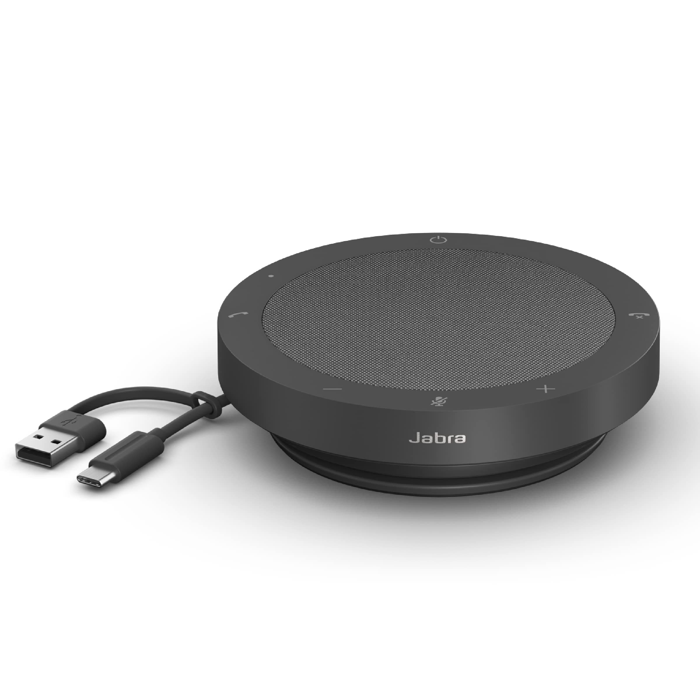 Speak2 40 Portable Speakerphone - 4 Noise-Cancelling Mics, Full-Range 50mm Portable Speaker, Wideband Audio and USB-A and USB-C Connections - Certified for Zoom and Google Meet - Dark Grey