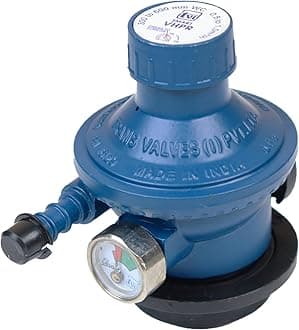 INUS Kitchen Commercial Gas Saving Regulator, Fuel Efficient, Adjustable Flame & Gas Level Indicator, Imported Korean Zinc, Fire & Child Safe, Multipoint Holding, Commercial Use Only