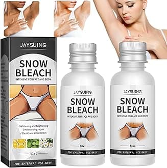 2PCS Skin Bleaching Cream,Skin Lightening Cream,Snow Bleach Cream,Underarm Whitening Cre-am for Private Part,Whitening Cre-am for Body,Inner Thigh Lightening Cre-am,Under Arm Whitener Even Sk-in Tone