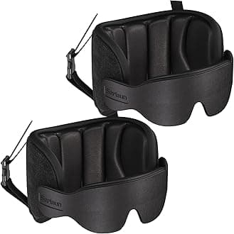 SARISUN Travel Pillows for Airplanes, 2 Pack Airplane Pillows for Long Flight with Sleep Eye Mask, Plane Head Strap for Road Trip, 360° Support for Sleeping, Stop Bobblehead Travel Essentials, Black