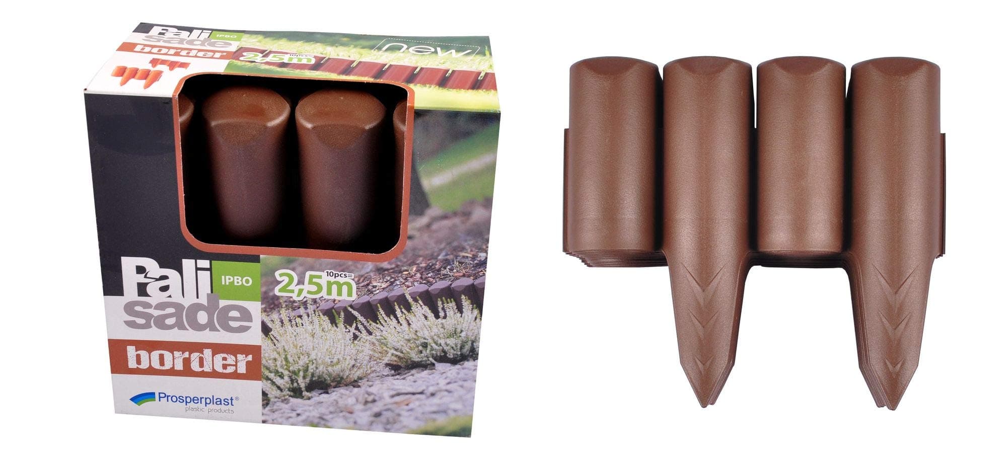 Prosper Plast 2.5 m Lawn Plastic Border Edge,in Brown Colour