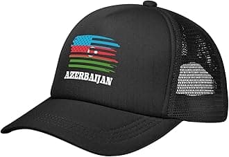 America Flag Azerbaijan Azerbaijani Mesh Hat for Men Women Adjustable Baseball Cap Summer Fashion Sun Hats