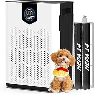DAYETTE Air Purifier for Home Large Room Up to 3000 Ft² with 2xH14 HEPA Filters, Air Purifiers for Pets Bedroom with Washable PreFilters, 2 TIMES Purification Speed In Turbo Mode for Dust, Hair, Odor