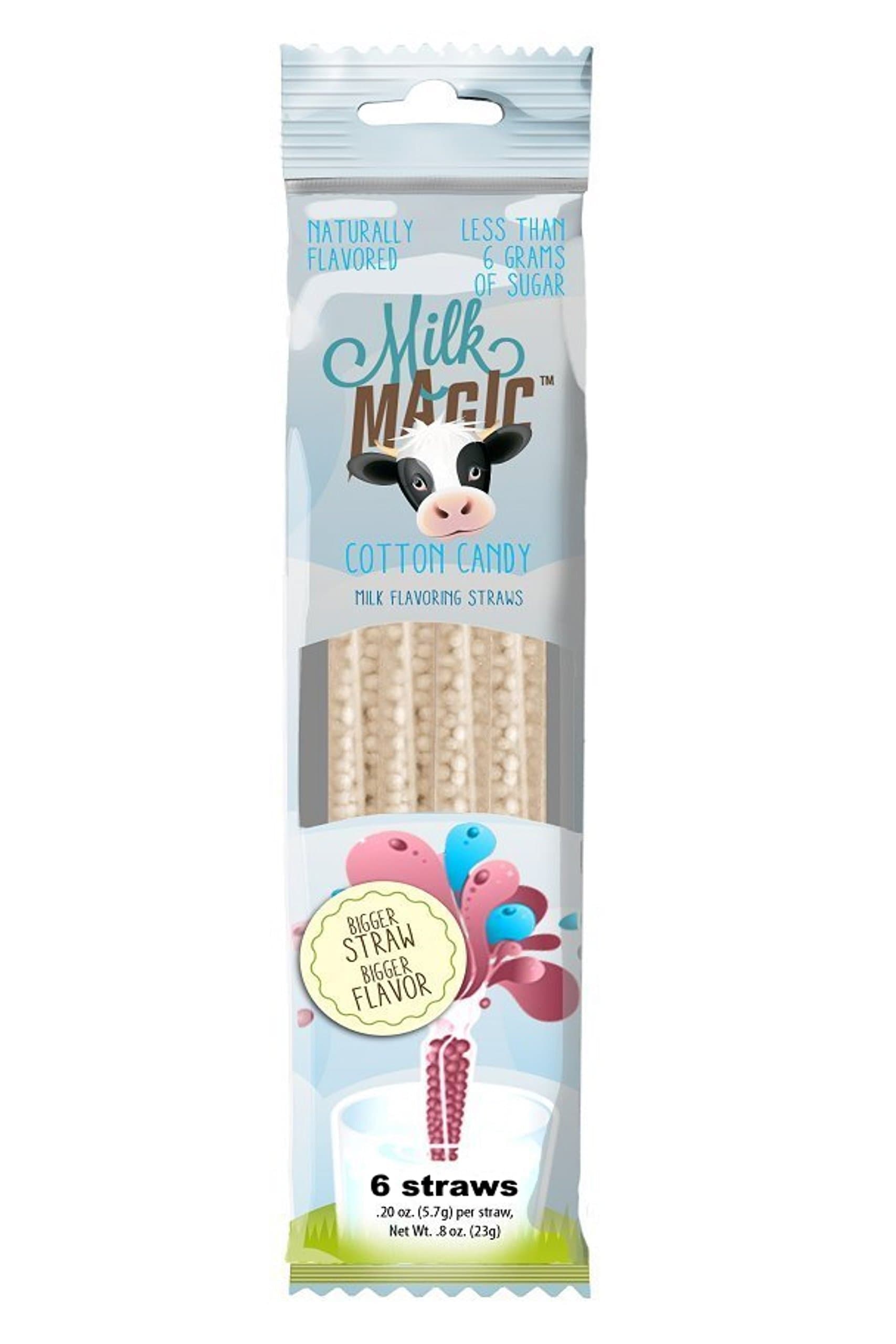 Milk Magic Milk Flavoring Magic Straws Assorted Flavors (Cotton Candy, 12 Count)
