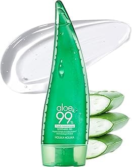 HOLIKA HOLIKA Aloe Fresh Moisture Soothing Gel - Face Body Moisturizer - Fermented Aloe and Cica - Hydrating Cooling Hypoallergenic Korean Skincare for Sensitive Sunburned Skin, 8.45oz