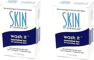 Wash It Superfatted Hypoallergenic Fragrance Free Cleansing Bar 2 Pack for Sensitive to Normal Skin | Helps Moisturize & Hydrate | Colorant & Lanolin Free Bar Soap | Safe for Kids, Adults, & Infants