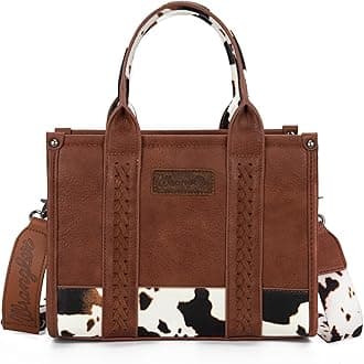 WranglerCow Print Tote Bag for Women Western Top Handle Handbag with Guitar Strap